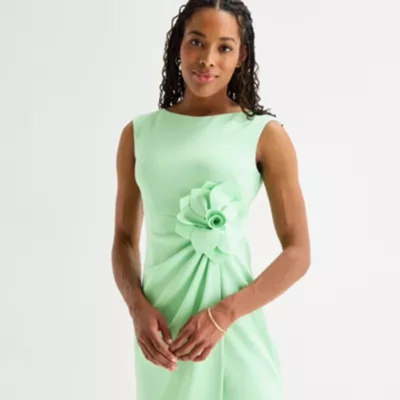 Jessica Howard Womens Short Sleeve Sheath Dress