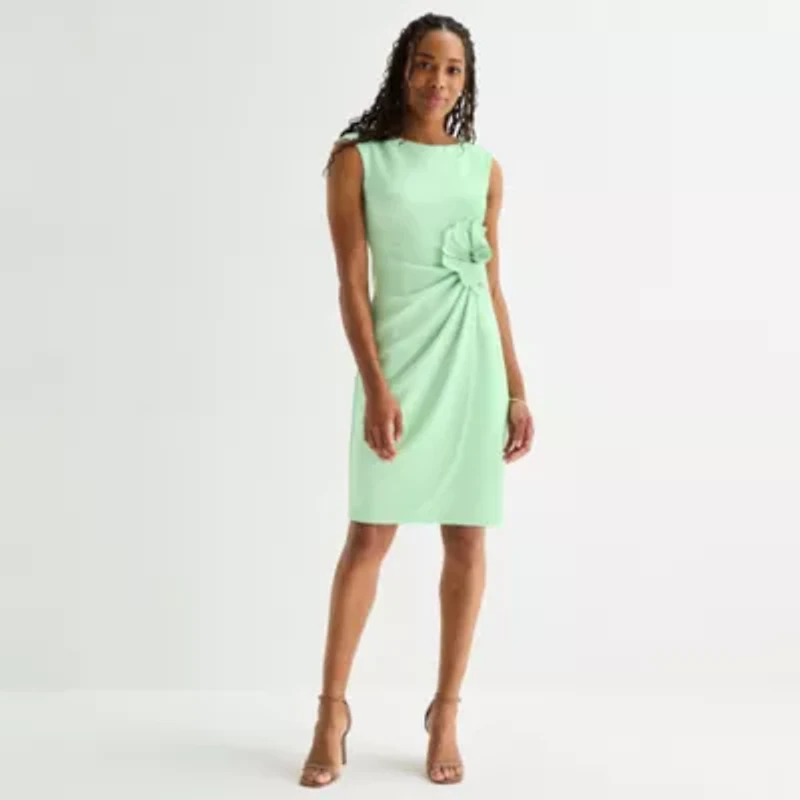 Jessica Howard Womens Short Sleeve Sheath Dress