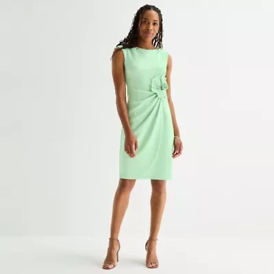 Jessica Howard Womens Short Sleeve Sheath Dress