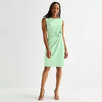 Jessica Howard Womens Short Sleeve Sheath Dress
