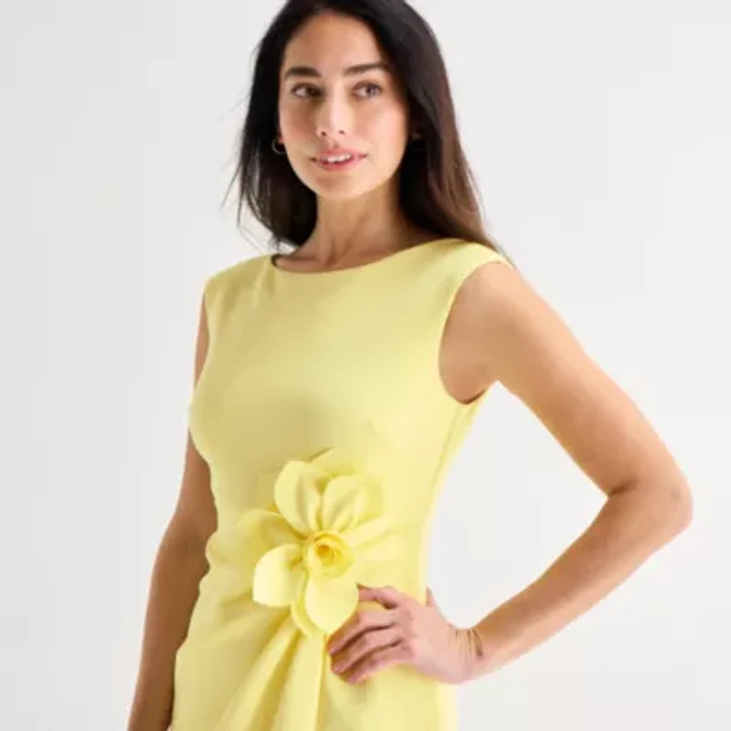 Jessica Howard Womens Short Sleeve Sheath Dress