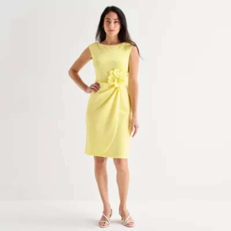 Jessica Howard Womens Short Sleeve Sheath Dress