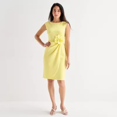 Jessica Howard Womens Short Sleeve Sheath Dress