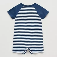 Okie Dokie Baby Boys Short Sleeve Striped Romper
