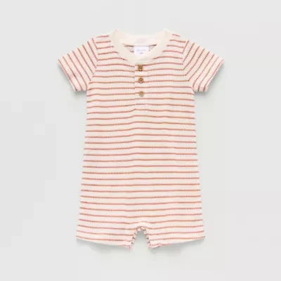 Okie Dokie Baby Boys Short Sleeve Striped Romper