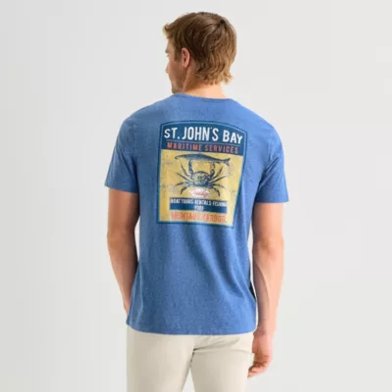 St. John's Bay Mens Crew Neck Short Sleeve Classic Fit Graphic T-Shirt