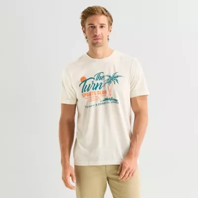 St. John's Bay Mens Crew Neck Short Sleeve Classic Fit Graphic T-Shirt