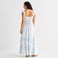 Arizona Womens Juniors Sleeveless Floral Maxi Dress