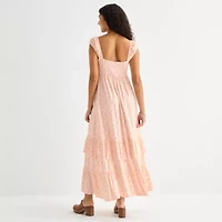 Arizona Womens Juniors Sleeveless Floral Maxi Dress