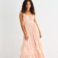 Arizona Womens Juniors Sleeveless Floral Maxi Dress