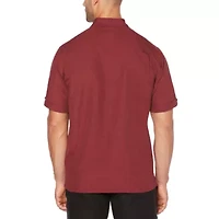 Cubavera Chambray Pintuck Mens Short Sleeve Regular Fit Button-Down Shirt