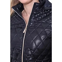 White Mark Womens Hooded Midweight Puffer Jacket