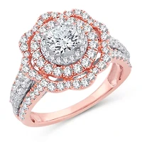 Womens / CT. T.W. Natural White Diamond 10K Gold Rose Round Engagement Ring