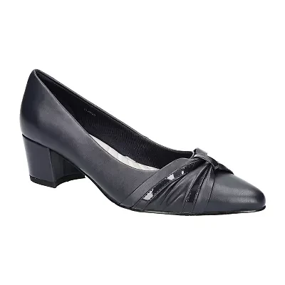 Easy Street Millie Womens Pointed Closed Toe Block Heel Pumps