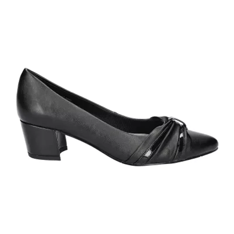 Easy Street Millie Womens Pointed Closed Toe Block Heel Pumps