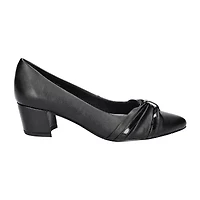 Easy Street Millie Womens Pointed Closed Toe Block Heel Pumps