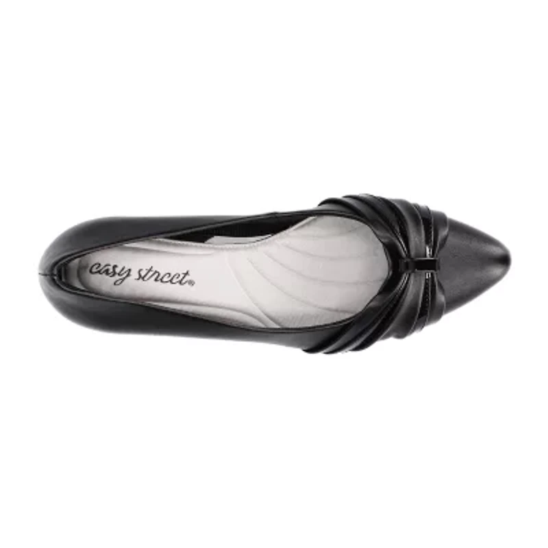 Easy Street Millie Womens Pointed Closed Toe Block Heel Pumps