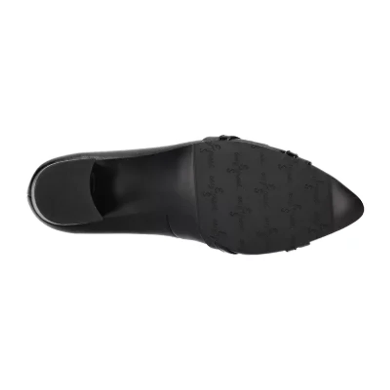 Easy Street Millie Womens Pointed Closed Toe Block Heel Pumps