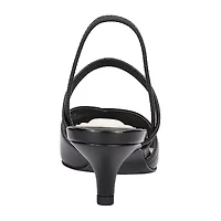Easy Street Unna Womens Round Kitten Heel Pumps