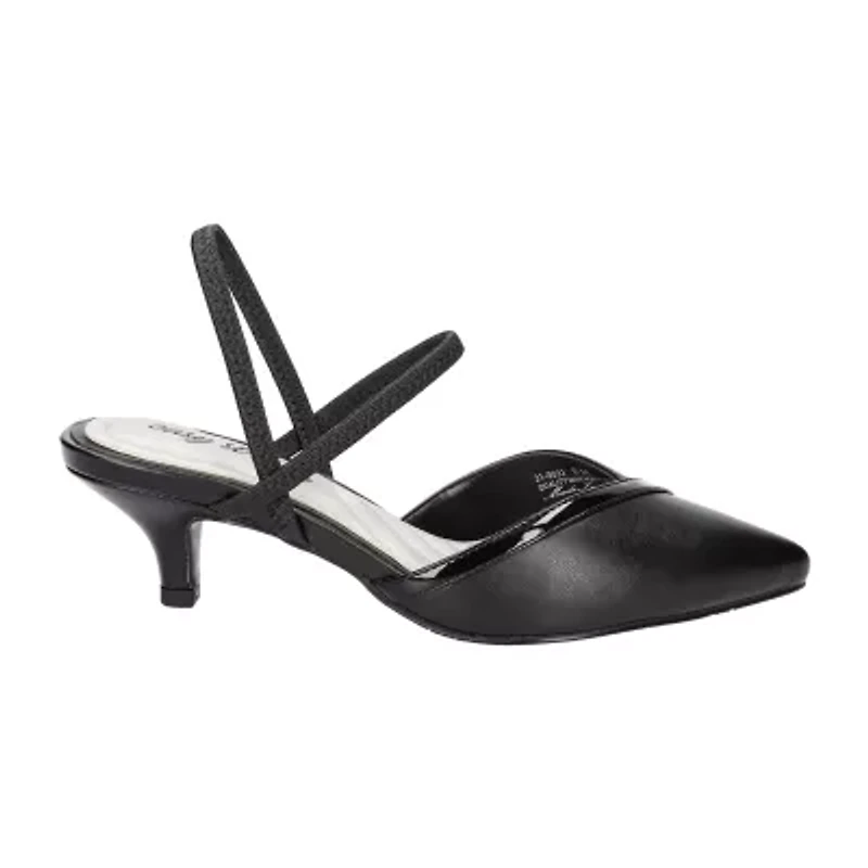 Easy Street Unna Womens Round Kitten Heel Pumps