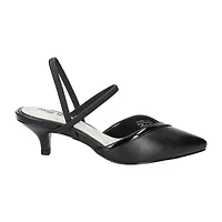 Easy Street Unna Womens Round Kitten Heel Pumps