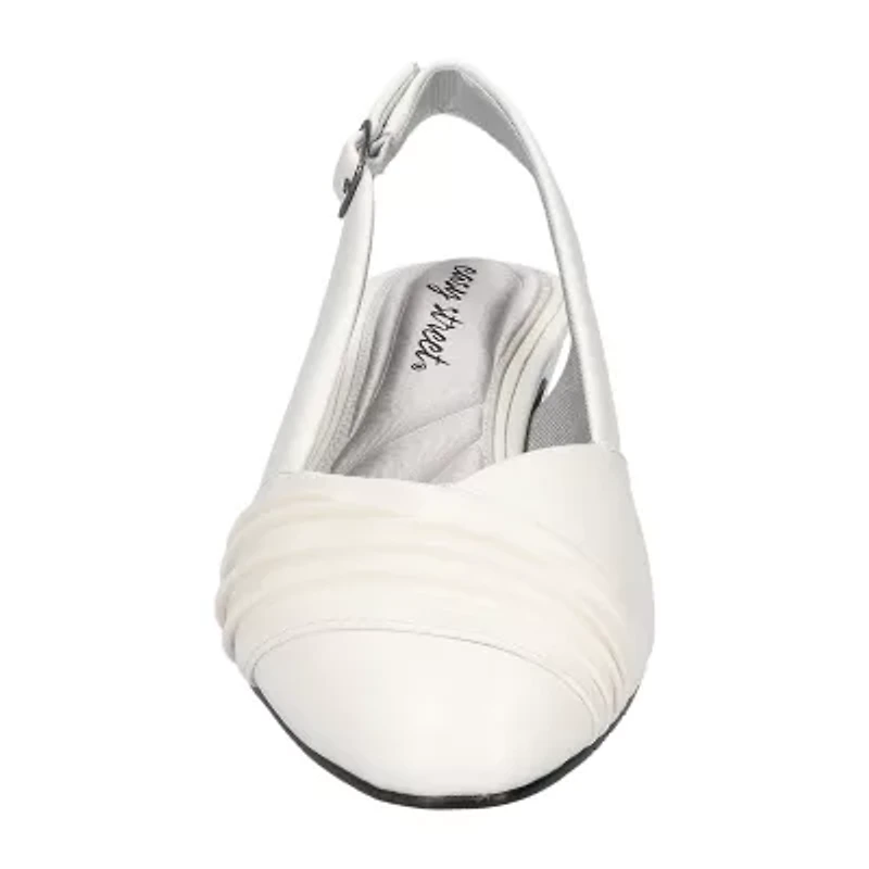 Easy Street Bates Womens Round Closed Toe Block Heel Pumps