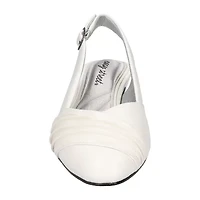 Easy Street Bates Womens Round Closed Toe Block Heel Pumps