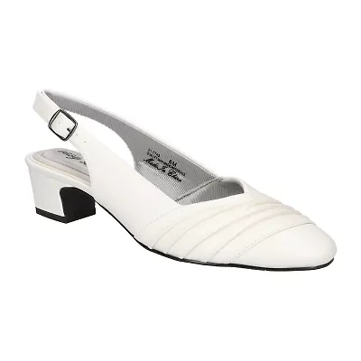 Easy Street Bates Womens Round Closed Toe Block Heel Pumps