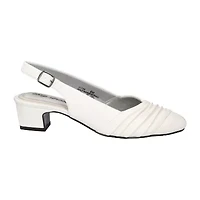 Easy Street Bates Womens Round Closed Toe Block Heel Pumps
