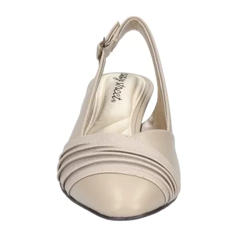 Easy Street Bates Womens Round Closed Toe Block Heel Pumps