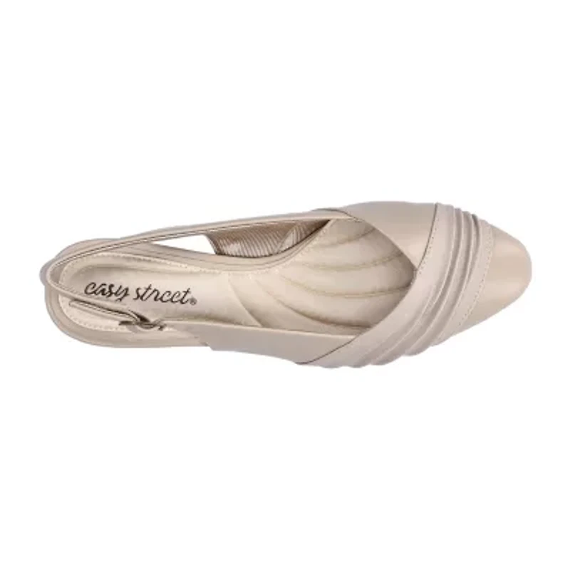 Easy Street Bates Womens Round Closed Toe Block Heel Pumps