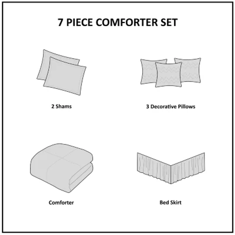 Madison Park Hanover Faux Suede 7-pc. Comforter Set