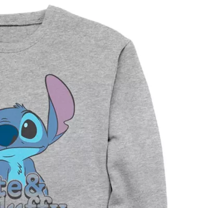 Mens Crew Neck Long Sleeve Lilo & Stitch Sweatshirt