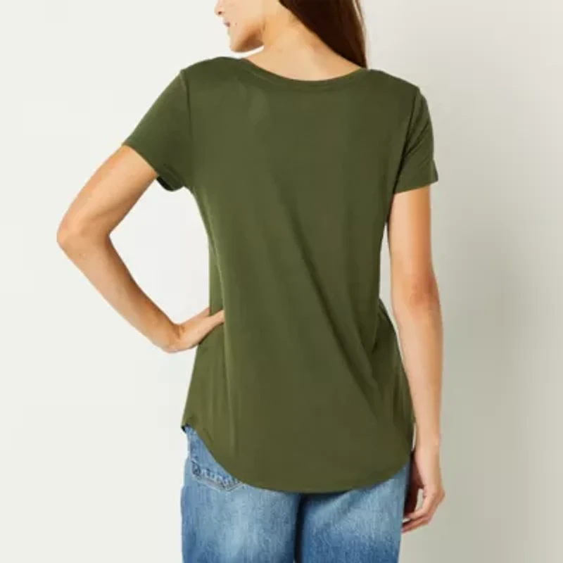 a.n.a Womens Tall Scoop Neck Short Sleeve T-Shirt