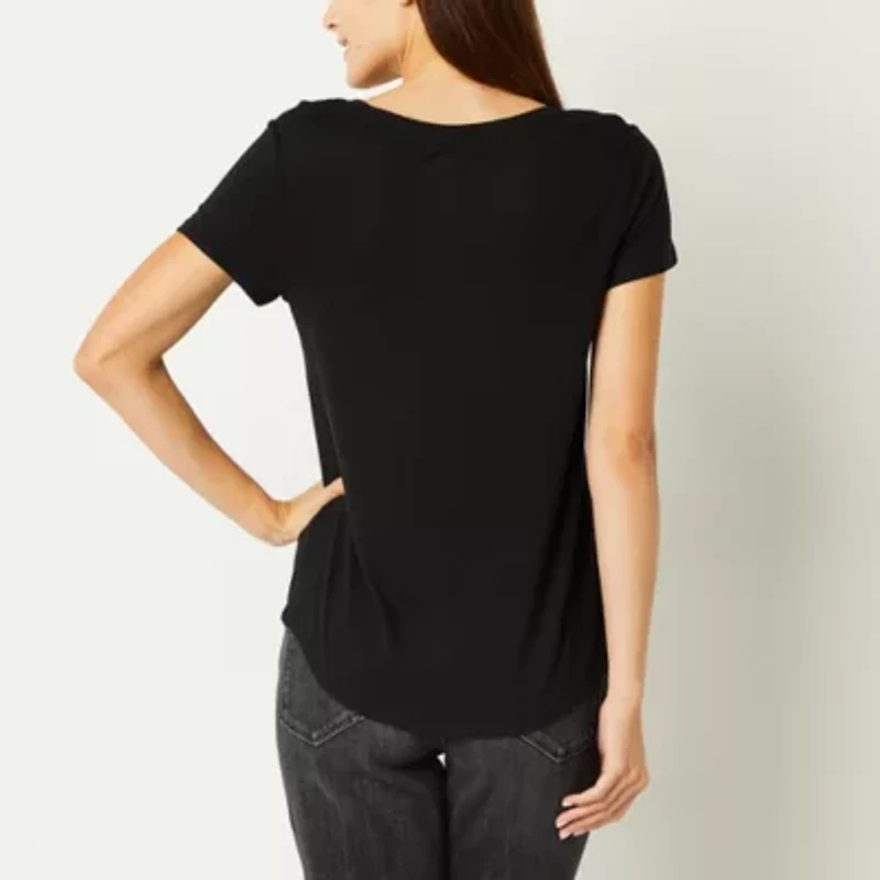 a.n.a Womens Tall Scoop Neck Short Sleeve T-Shirt
