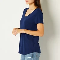 a.n.a Womens Scoop Neck Short Sleeve Tall T-Shirt