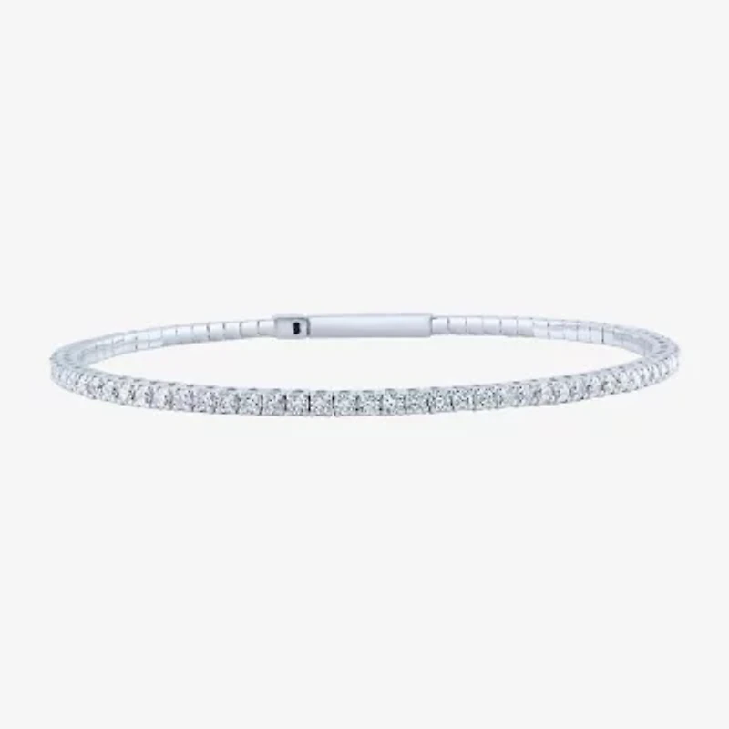 (H-I / Si2-I1) Womens 2 CT. T.W. Lab Grown White Diamond 10K White Gold 6 3/4 Inch Tennis Bracelet