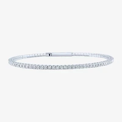 (H-I / Si2-I1) Womens 2 CT. T.W. Lab Grown White Diamond 10K White Gold 6 3/4 Inch Tennis Bracelet