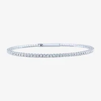 (H-I / Si2-I1) Womens 2 CT. T.W. Lab Grown White Diamond 10K White Gold 6 3/4 Inch Tennis Bracelet