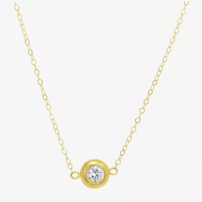 Womens Cubic Zirconia 10K Gold Round 2-pc. Jewelry Set