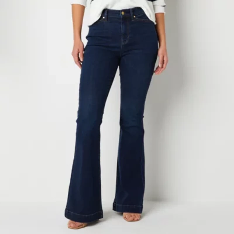 a.n.a Womens High Rise Flare Leg Jean