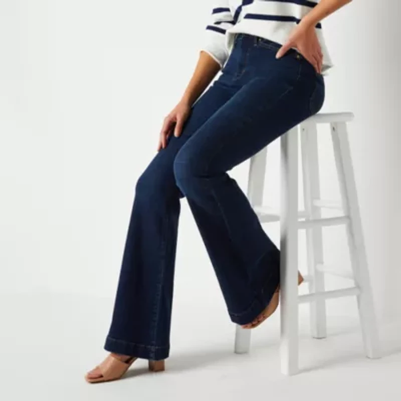 a.n.a Womens High Rise Flare Leg Jean