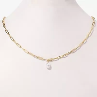 Bijoux Bar Delicates Gold Tone Womens Simulated Pearl 18 Inch Pendant Necklace