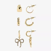 Bijoux Bar Delicates Womens Crystal Bow Earring Set