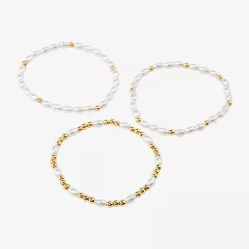 Bijoux Bar Delicates Gold Tone Womens 3-pc. Bracelet Set