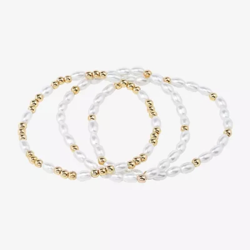 Bijoux Bar Delicates Gold Tone Womens 3-pc. Bracelet Set