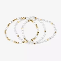 Bijoux Bar Delicates Gold Tone Womens 3-pc. Bracelet Set