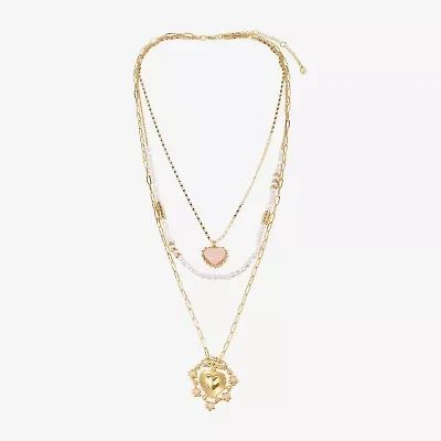 Bijoux Bar Womens Pink 20 Inch Strand Necklace