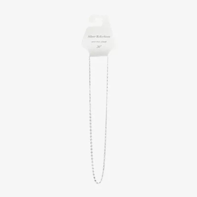 Silver Reflections Womens Pure Silver Over Brass 20 Inch Mesh Chain Necklace