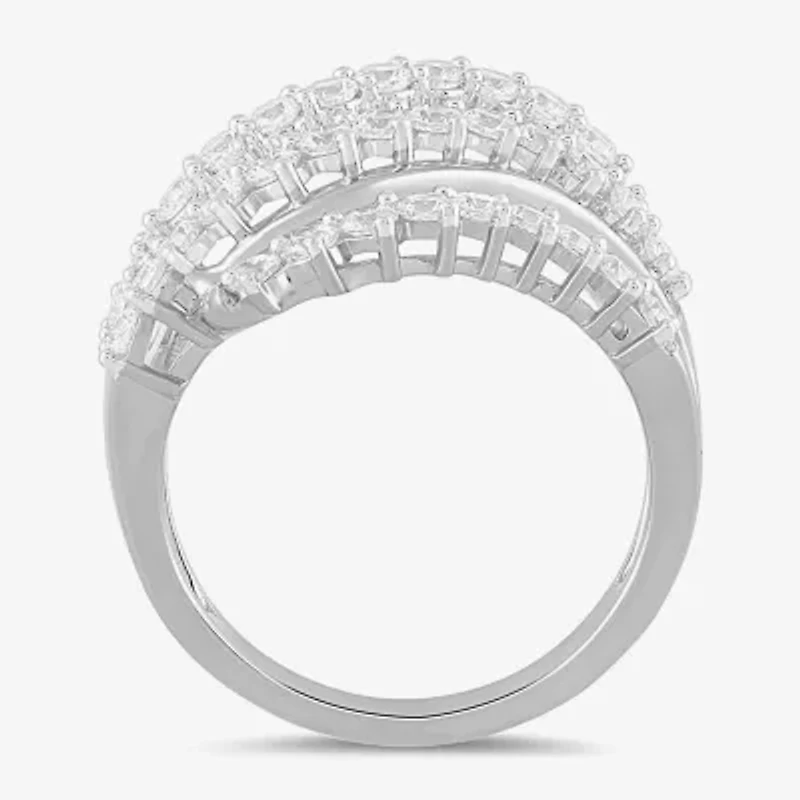 Womens 2 CT. T.W. Lab Grown White Diamond 10K Gold Cocktail Ring